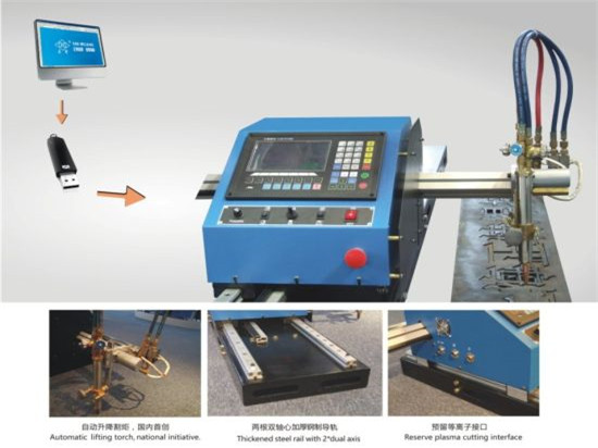 Máquina de corte portátil do plasma do CNC e máquina de corte automática do gás com trilha de aço